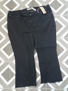 NWT Madewell Black Cali Demi Boot Jeans Size 37 Petite